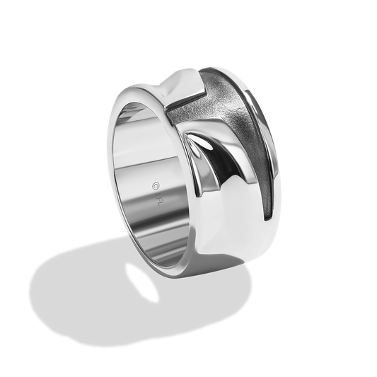 Men's Ring with Black Rhodium over Sterling Silver