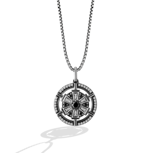Women's Pendant with 1/4 CT.TW. Black and White Diamonds set in Sterling Silver with Black Rhodium