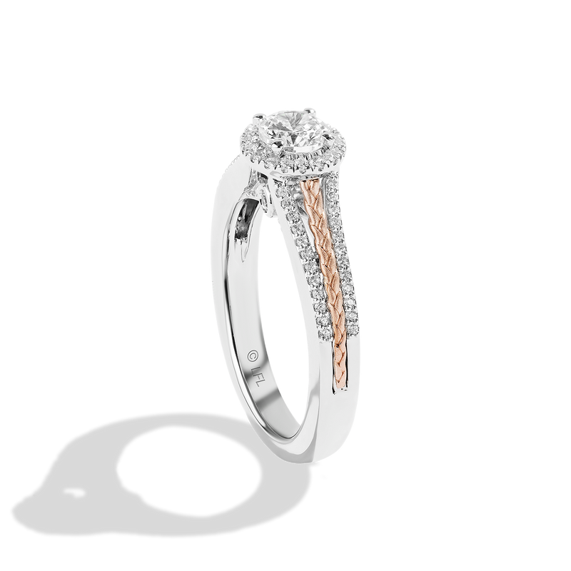 Star Wars™ Princess Leia Diamond Engagement Ring in 14K White Gold & Rose Gold 1/2 CTTW Center Stone & 3/4 CTTW Diamonds View 3
