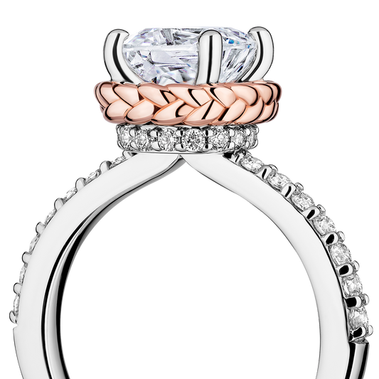 Women's Galaxy Star Engagement Ring with Lab Grown Diamonds set in 14K Gold