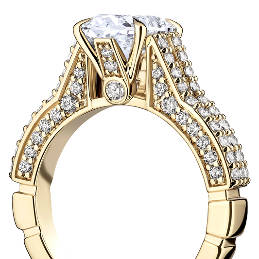 Women's Galaxy Star Engagement Ring with Lab Grown Diamonds set in 14K Gold