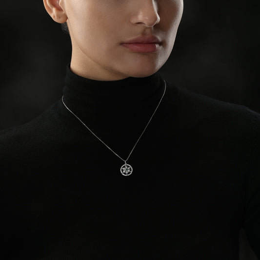 Women's Pendant with 1/4 CT.TW. Black and White Diamonds set in Sterling Silver with Black Rhodium
