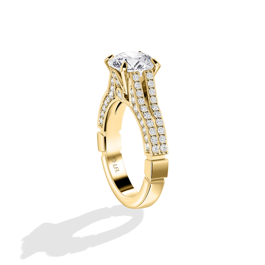 Women's Galaxy Star Engagement Ring with Lab Grown Diamonds set in 14K Gold