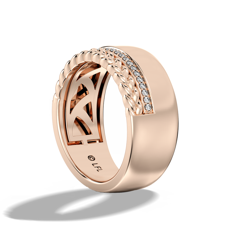 Star Wars™ Princess Leia Diamonds Women's Ring in 10K Rose Gold 1/10 CTTW View 2