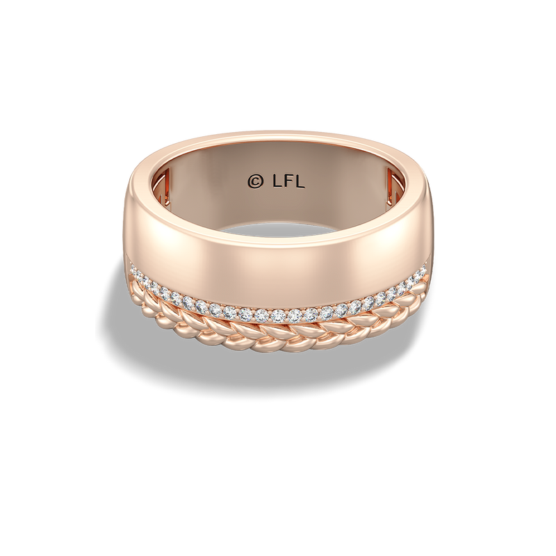 Star Wars™ Princess Leia Diamonds Women's Ring in 10K Rose Gold 1/10 CTTW View 3