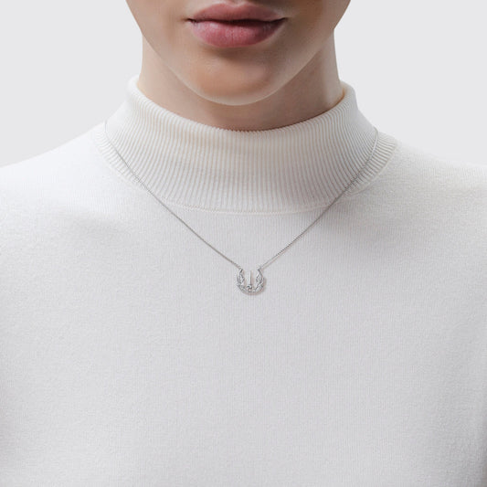 Women's Pendant with 1/10 CT.TW. Diamonds set in Sterling Silver