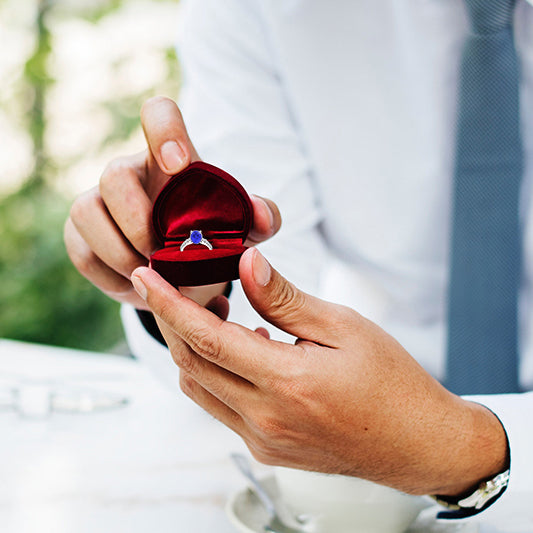 Blue Sapphire Ring Proposal