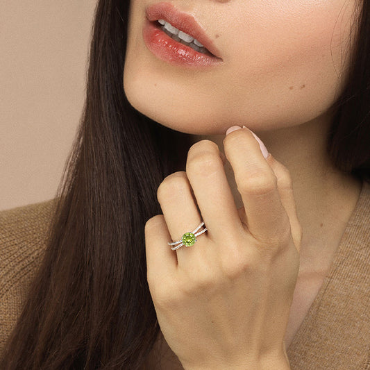 Peridot engagement rings