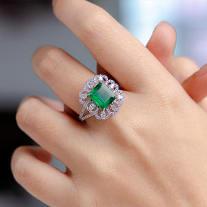 Vintage Style Emerald Engagement Rings
