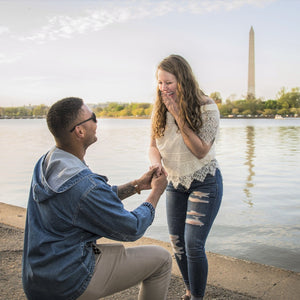 Man proposing to woman in Washington DC