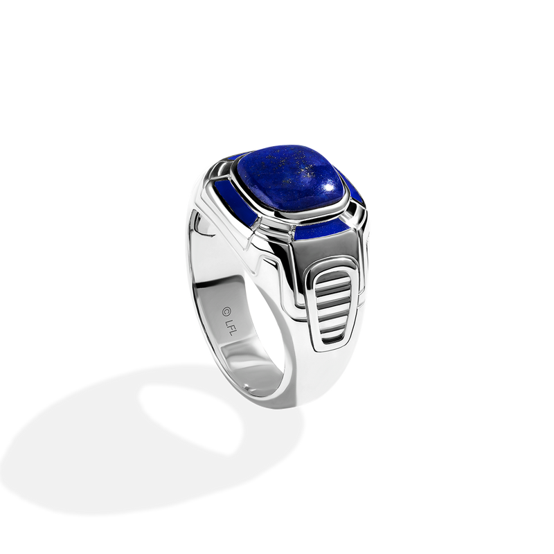 Star Wars R2-D2™  MEN'S RING Lapis Gemstone Silver Side view