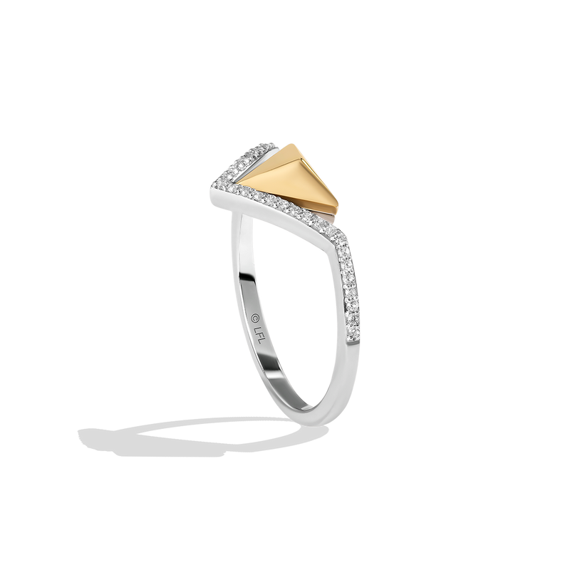 Star Wars Luke Skywalker™ LIGHT X DARK Diamond WOMEN'S RING 1/10 CT.TW. White Diamonds Silver and 10K Yellow Gold Side view