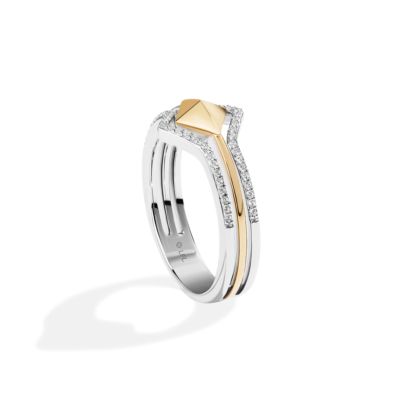 Star Wars Luke Skywalker™ LIGHT X DARK WOMEN'S Diamond RING 1/6 CT.TW White Diamonds Silver and 10K Yellow Gold Side view