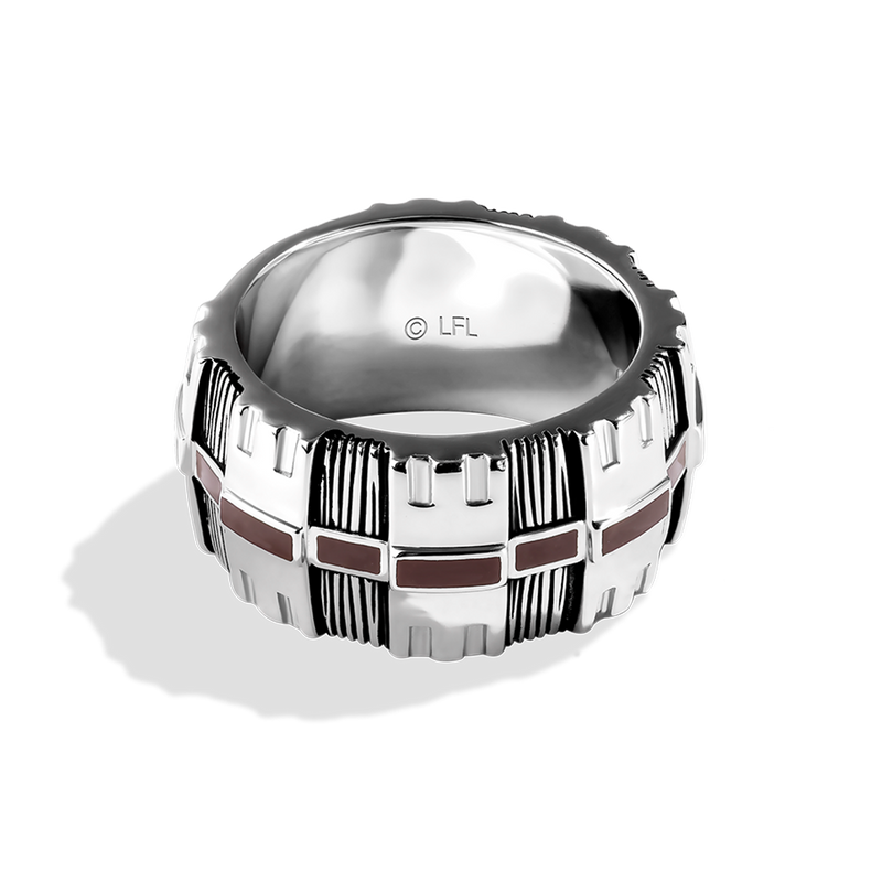 Star Wars Chewbacca™ MEN'S RING Enamel Silver and Black Rhodium Front view