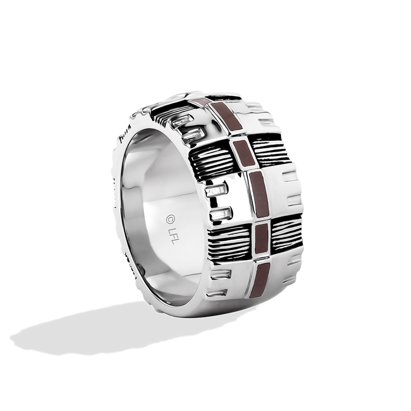 Star Wars Chewbacca™ MEN'S RING Enamel Silver and Black Rhodium Side view