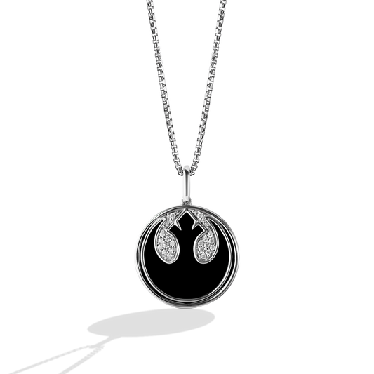 Women's
 Pendant with Black Onyx and Diamond Accents set in Sterling Silver
