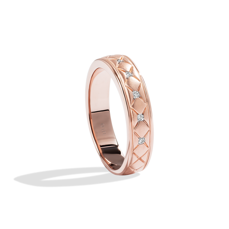 Star Wars Princess Leia™ WOMEN'S Diamond Wedding BAND 1/10 CT.TW. with 14K Rose Gold Side view