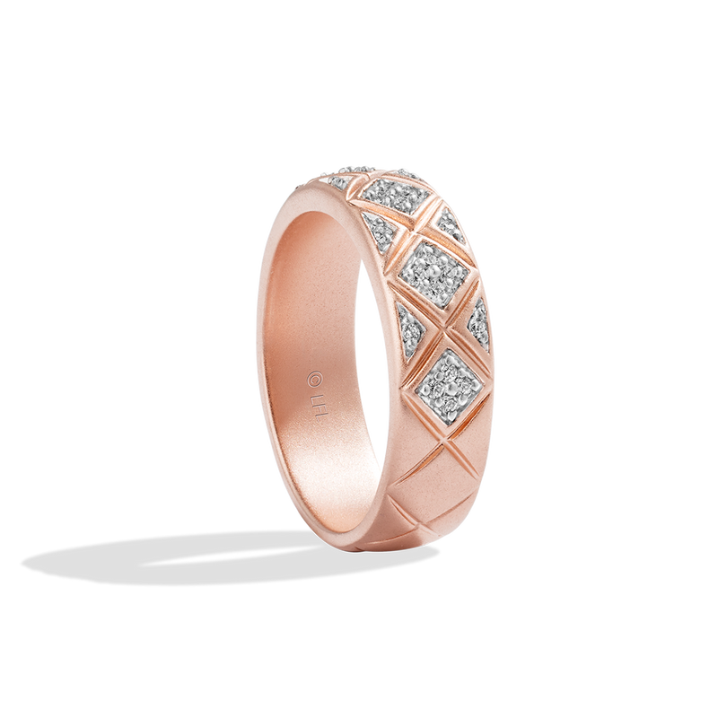 Star Wars Princess Leia™ WOMEN'S Diamond  Wedding BAND 1/6 CT.TW. White Diamonds 14K Rose Gold Side view