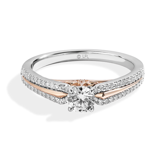 GUARDIANS OF LIGHT 3/4 CT.TW Diamond Engagement Ring, 14K White and Rose Gold