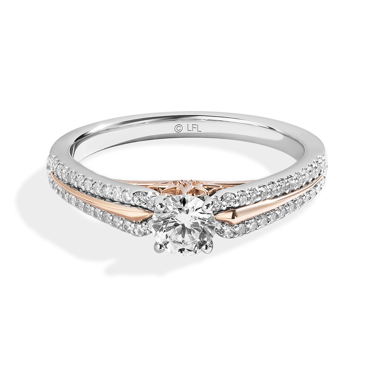 GUARDIANS OF LIGHT 3/4 CT.TW Diamond Engagement Ring, 14K White and Rose Gold