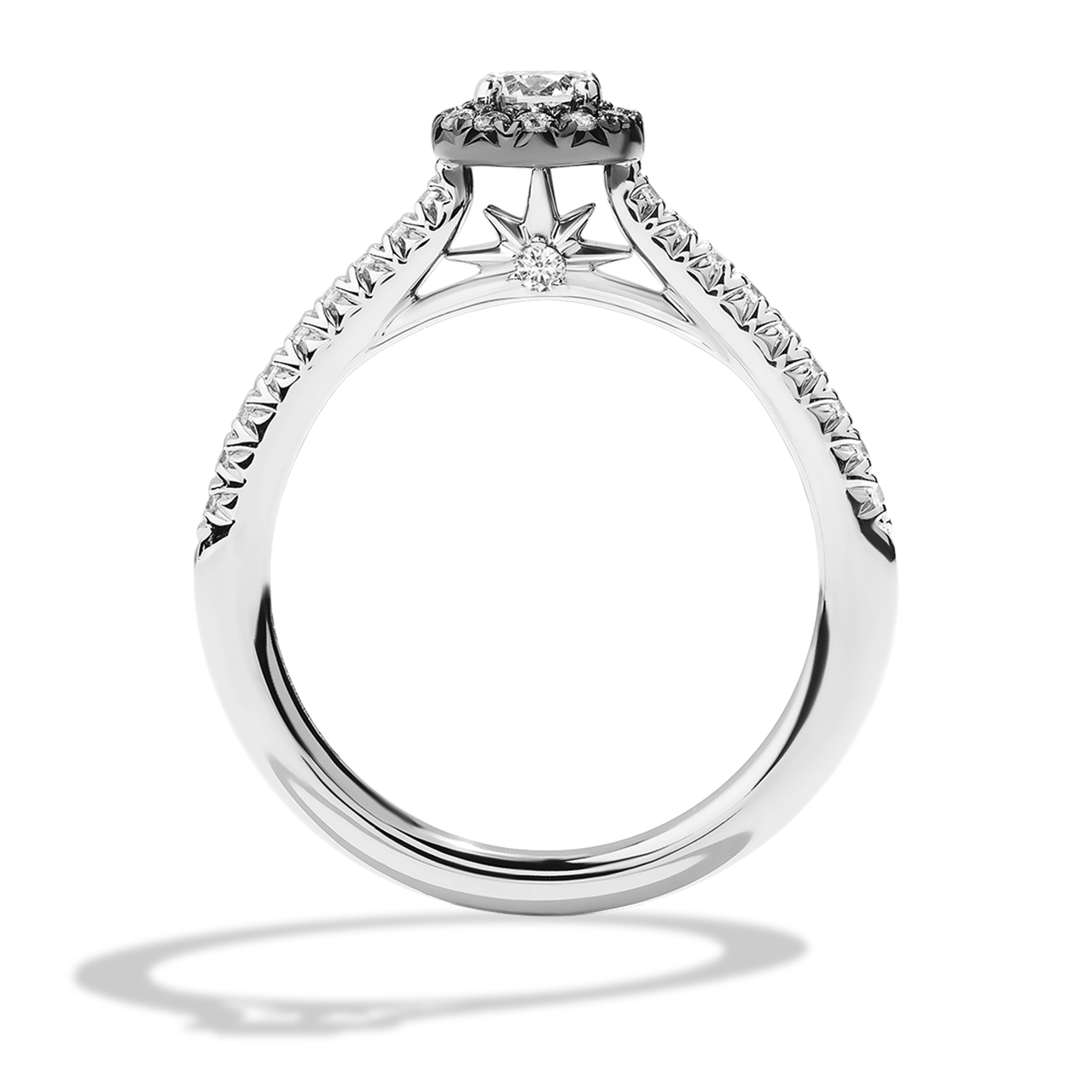 GUARDIANS OF LIGHT 5/8 CT.TW. Diamond Engagement Ring, 14K White Gold with Black Rhodium