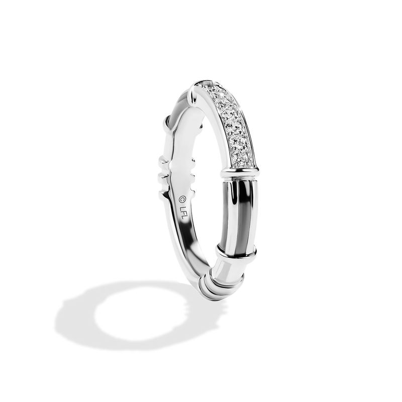 Star Wars™ Darth Vader Diamond Wedding Band in White Gold with Black Rhodium 1/6 CTTW View 2