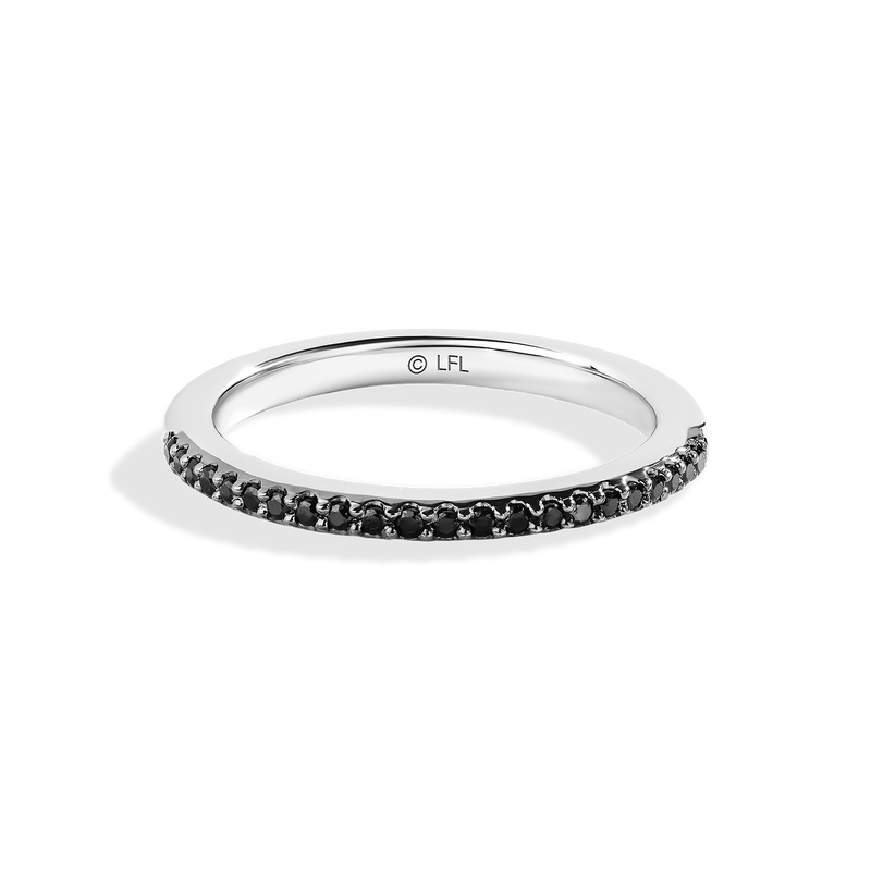 Star Wars™ Into The Galaxy Black Diamonds Wedding Band in 14K White Gold 1/5 CTTW View 1