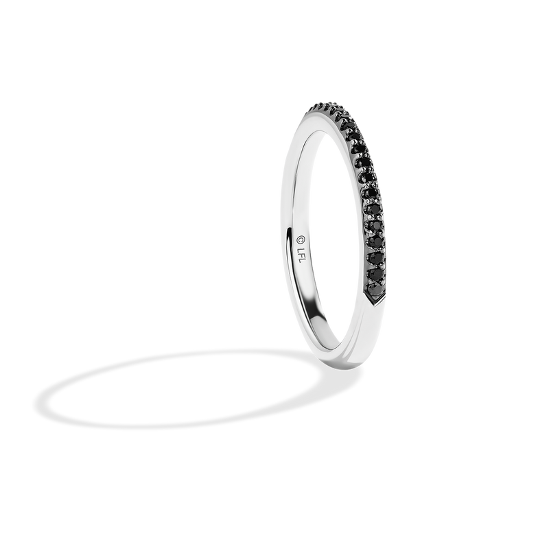 Star Wars™ Into The Galaxy Black Diamonds Wedding Band in 14K White Gold 1/5 CTTW View 2