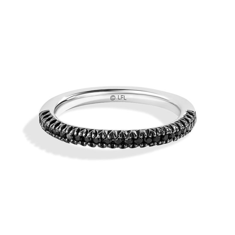Star Wars™ Into The Galaxy Black Diamonds Wedding Band in 14K White Gold 1/5 CTTW View 1
