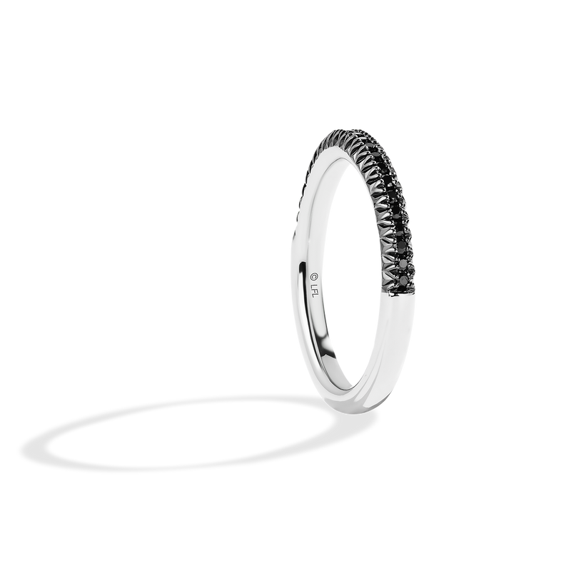 Star Wars™ Into The Galaxy Black Diamonds Wedding Band in 14K White Gold 1/5 CTTW View 2