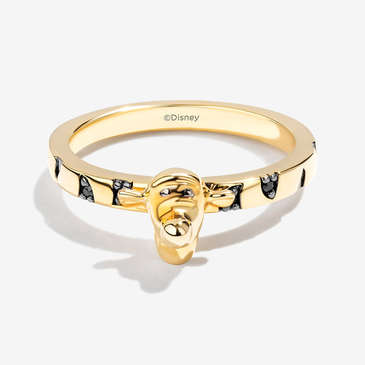 Women's Tigger Ring with 1/20 CT.TW. Black Diamonds in 14K Yellow Gold over Sterling Silver and Black Rhodium