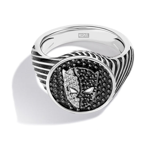 Heritage Men's Ring with 1/5 CT.TW Black Diamonds in Black Rhodium over Sterling Silver