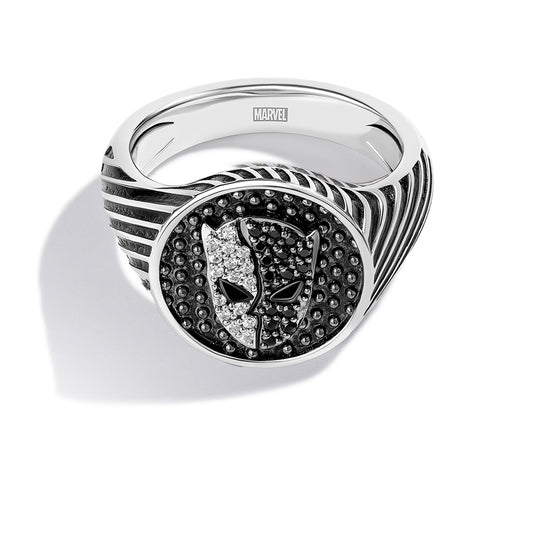 Heritage Men's Ring with 1/5 CT.TW Black Diamonds in Black Rhodium over Sterling Silver