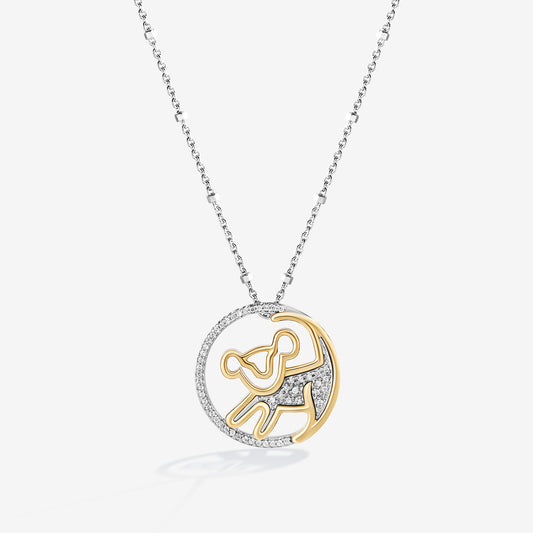 Women's necklace with 1/10 CTTW Diamonds in 14K Yellow Gold over Sterling Silver
