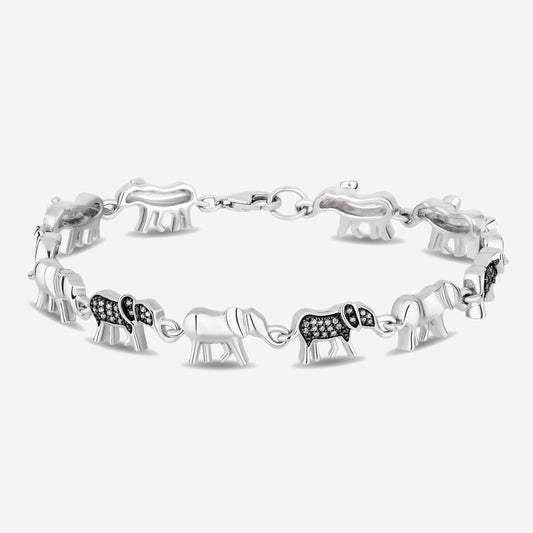 Women's Bracelet with 1/4 CT.TW. Diamonds in Sterling Silver and Black Rhodium