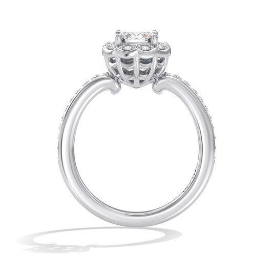 Women's Engagement Ring with Lab Grown Diamond in 14K White Gold