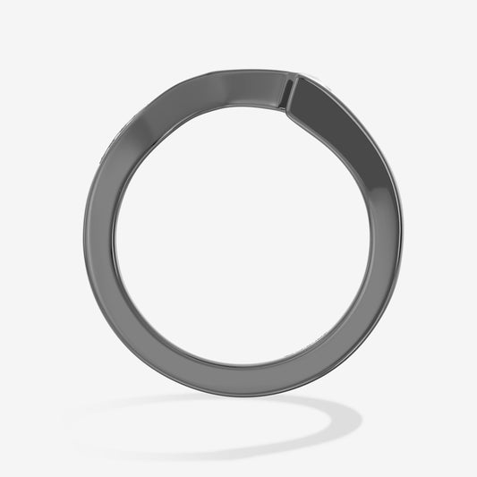 Women's Engagement Band with 1/20 CT.TW. Diamonds in Black Rhodium over 14K White Gold