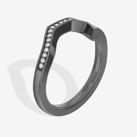 Women's Engagement Band with 1/20 CT.TW. Diamonds in Black Rhodium over 14K White Gold