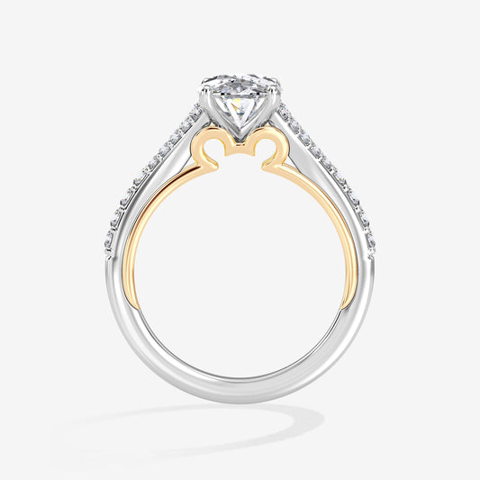 Women's Engagement Ring with Lab Grown Diamonds in 14K Gold