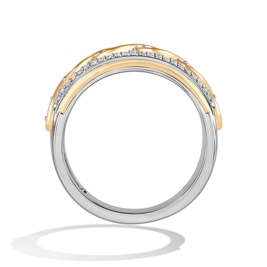 Women's Ring with Citrine, Amethyst, Swiss Blue Topaz, Red Garnet, Peridot and Madeira Citrine and 1/5 CT.TW. Diamonds in 14K Yellow Gold over Sterling Silver