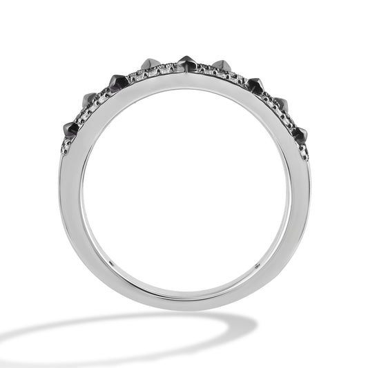 Men's Engagement Band with 1/6 CT.TW Diamonds in Black Rhodium over Sterling Silver