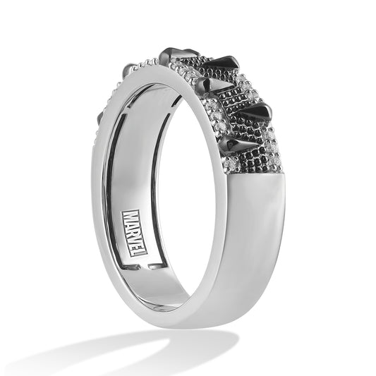 Men's Engagement Band with 1/6 CT.TW Diamonds in Black Rhodium over Sterling Silver