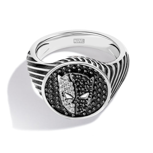 Heritage Men's Ring with 1/5 CT.TW Black Diamonds in Black Rhodium over Sterling Silver
