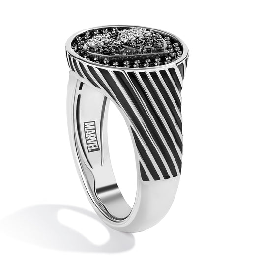 Heritage Men's Ring with 1/5 CT.TW Black Diamonds in Black Rhodium over Sterling Silver