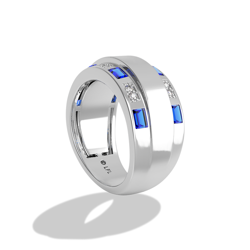 Star Wars™ R2-D2 Sapphire Women's Ring in Sterling Silver 1/10 CTTW View 2