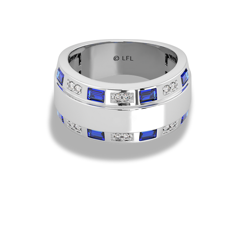 Star Wars™ R2-D2 Sapphire Women's Ring in 10K White Gold 1/10 CTTW View 3