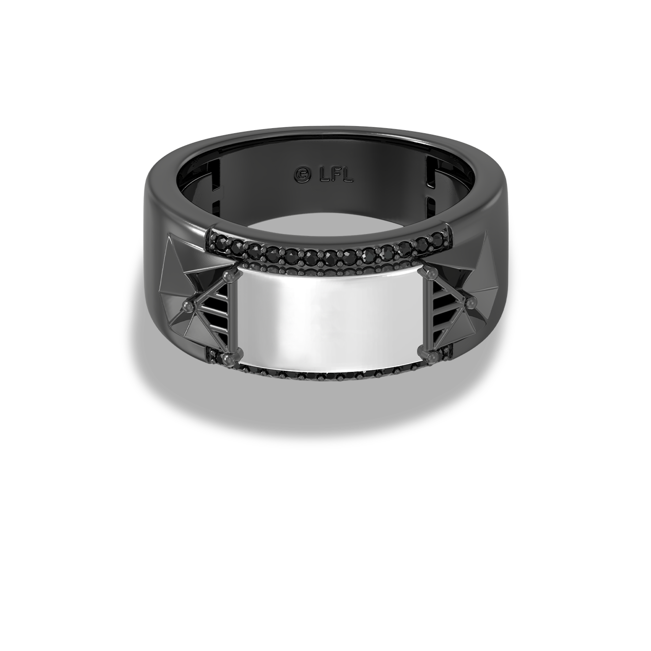 Star Wars™ Darth Vader Black Diamonds Men's Ring in Sterling Silver with Black Rhodium View 3