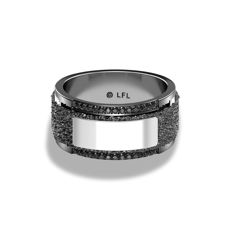 Star Wars™ Han Solo Black Diamonds Men's Ring in Sterling Silver with Black Rhodium 1/5 CTTW View 1