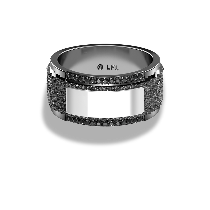 Star Wars™ Han Solo Black Diamonds Men's Ring in Sterling Silver with Black Rhodium 1/5 CTTW View 3